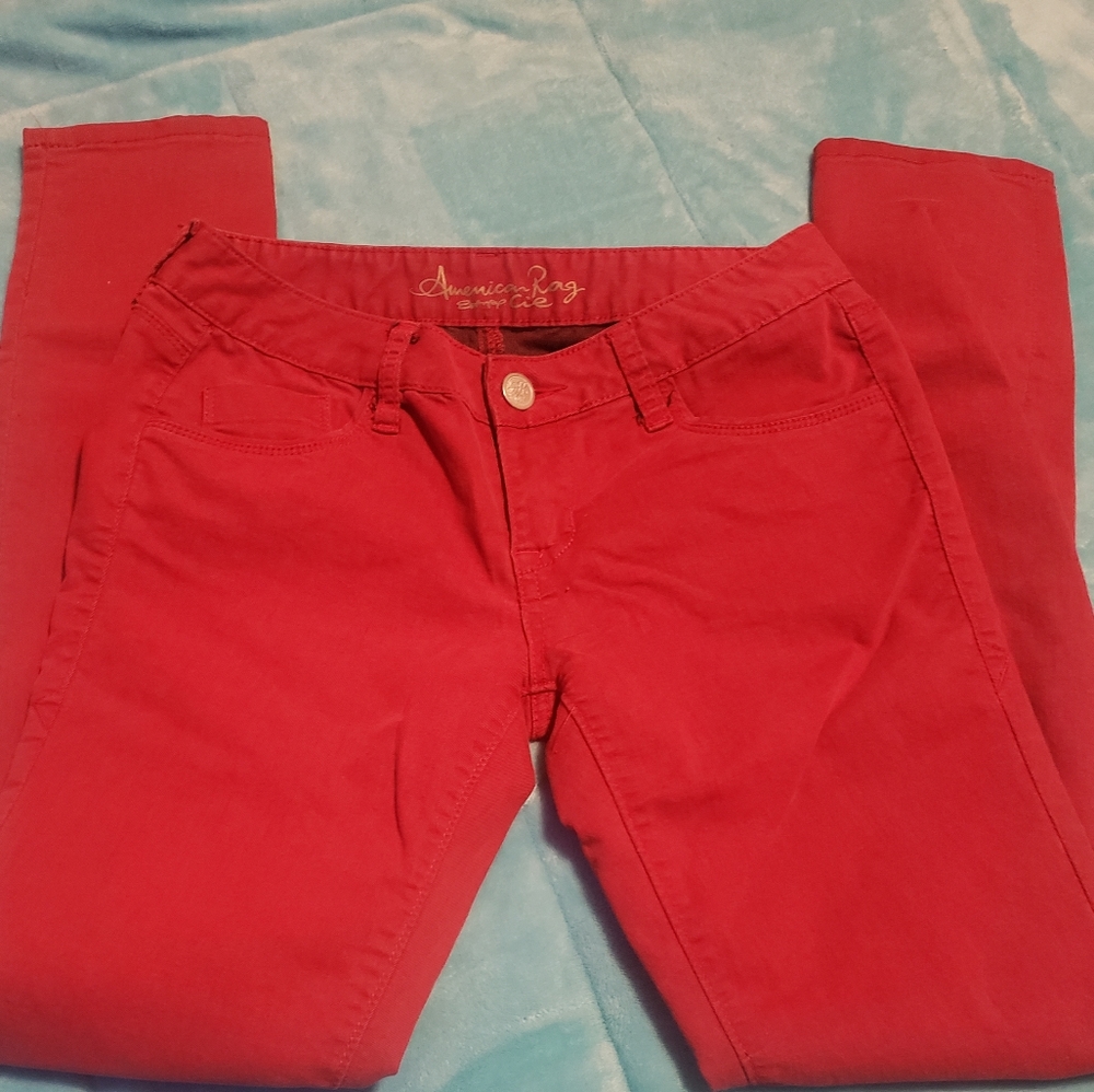 Red Skinny Jeans Size 5
